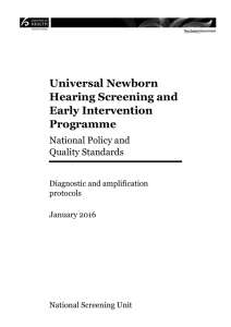 Universal Newborn Hearing Screening and Early Intervention