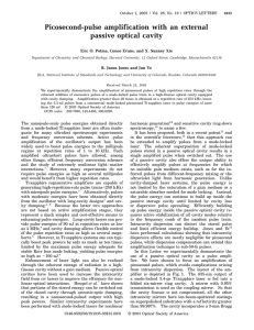 Picosecond-pulse amplification with an external passive optical cavity