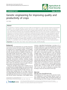 Genetic engineering for improving quality and productivity of crops