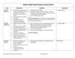 March-April Earth Science Lesson Plans Date Objectives Activities