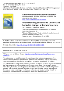 Understanding behavior to understand behavior change: a literature