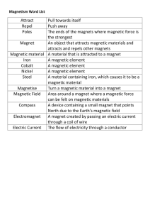 Magnetism Word List