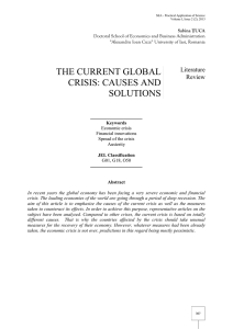 the current global crisis: causes and solutions - SEA