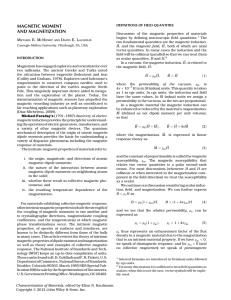 magnetic moment and magnetization - Andrew.cmu.edu