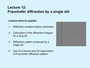 Lecture 12: Fraunhofer diffraction by a single slit