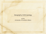 Geography-Anthropology - University of Southern Maine