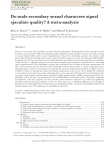 Do male secondary sexual characters signal ejaculate quality? A