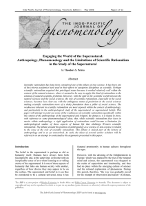 Engaging the World of the Supernatural: Anthropology