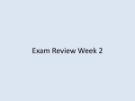 Exam Review Week 2