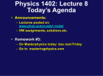 Lecture 8 - UConn Physics