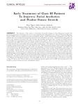 Early Treatment of Class III Patients To Improve Facial Aesthetics
