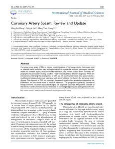 Coronary Artery Spasm: Review and Update