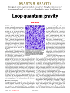 Loop quantum gravity - Institute for Gravitation and the Cosmos