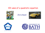 101 Uses of a Quadratic Equation (KS4 workshop)