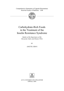 Carbohydrate-Rich Foods in the Treatment of the Insulin Resistance
