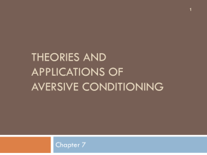 Theories and Applications of Aversive Conditioning