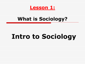 Lesson 1 - What is Sociology