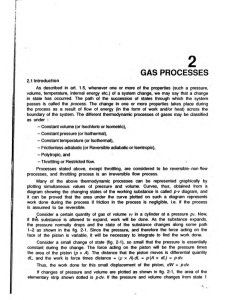GAS PROCESSES - Elements of Heat Engines