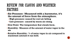 Review for Clouds and Weather Factors