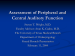 Assessment of Peripheral and Central Auditory Function