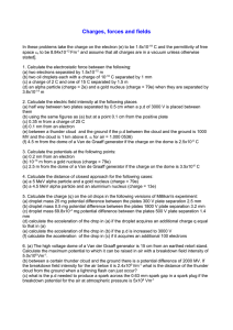 Charges forces and fields