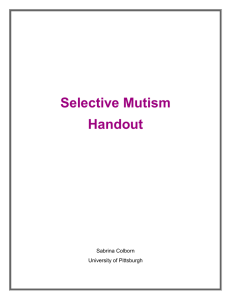 Selective Mutism Handout - School Based Behavioral Health