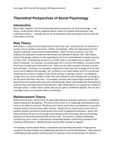 "Theoretical Perspectives of Social Psychology" exercise
