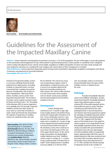 Guidelines for the Assessment of the Impacted Maxillary Canine