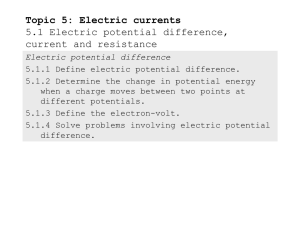 Topic 5: Electric currents