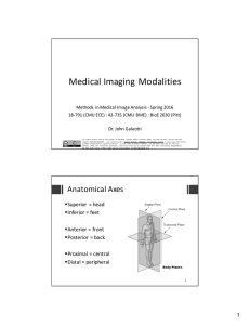 Imaging Modalities - Carnegie Mellon School of Computer Science