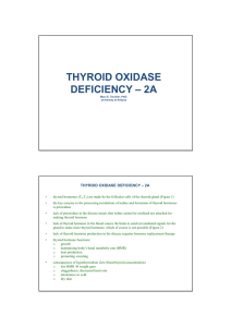 THYROID OXIDASE THYROID OXIDASE DEFICIENCY – 2A
