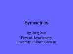 Symmetries - University of South Carolina