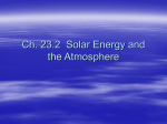 Ch. 23.2 Solar Energy and the Atmosphere
