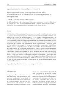 Antiarrhythmic drug therapy in patients with supraventricular or