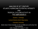 Analysis of 20th Century Atlantic hurricane potential intensity and