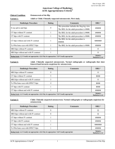 ACR Appropriateness Criteria® Osteonecrosis of the Hip