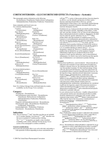 CORTICOSTEROIDS—GLUCOCORTICOID EFFECTS