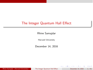 The Integer Quantum Hall Effect