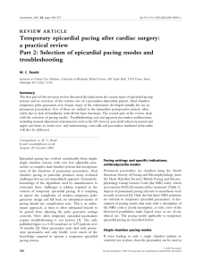 Temporary epicardial pacing after cardiac surgery