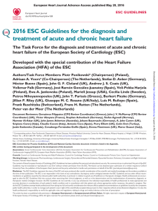 2016 ESC Guidelines for the diagnosis and treatment