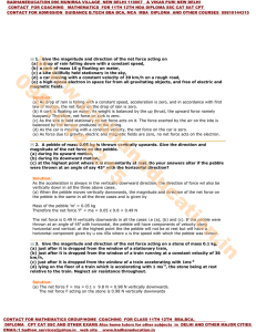 1. Give the magnitude and direction of the net force acting on (a) a