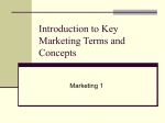 Introduction to Key Marketing Terms and Concepts
