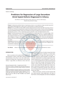 Predictors for Regression of Large Secundum Atrial Septal Defects