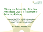 Efficacy and Tolerability of the New Antiepileptic Drugs II
