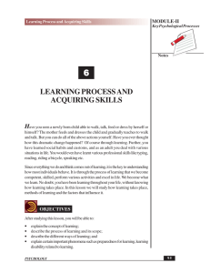 LEARNING PROCESS AND ACQUIRING SKILLS