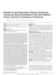 Pediatric Acute Respiratory Distress Syndrome