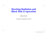 Hawking Radiation and Black Hole Evaporation
