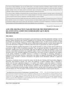 (QCT) Bone Densitometry - American College of Radiology