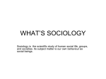 WHAT`S SOCIOLOGY - Faculty of Communication and Media Studies