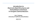 Introduction to Electronic Band Structures and Homo/Hetero